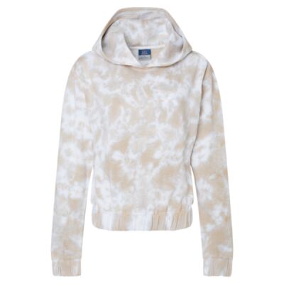 Women's Sueded Fleece Tie-Dyed Crop Hooded Sweatshirt Thumbnail