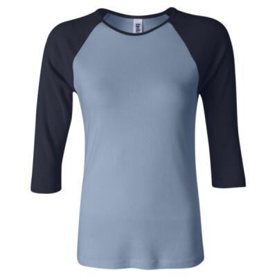 Women’s 1X1 Baby Rib Raglan Three-Quarter Sleeve Tee Thumbnail