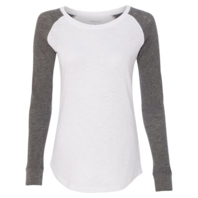 Women’s Preppy Patch Slub Long Sleeve T-Shirt Thumbnail